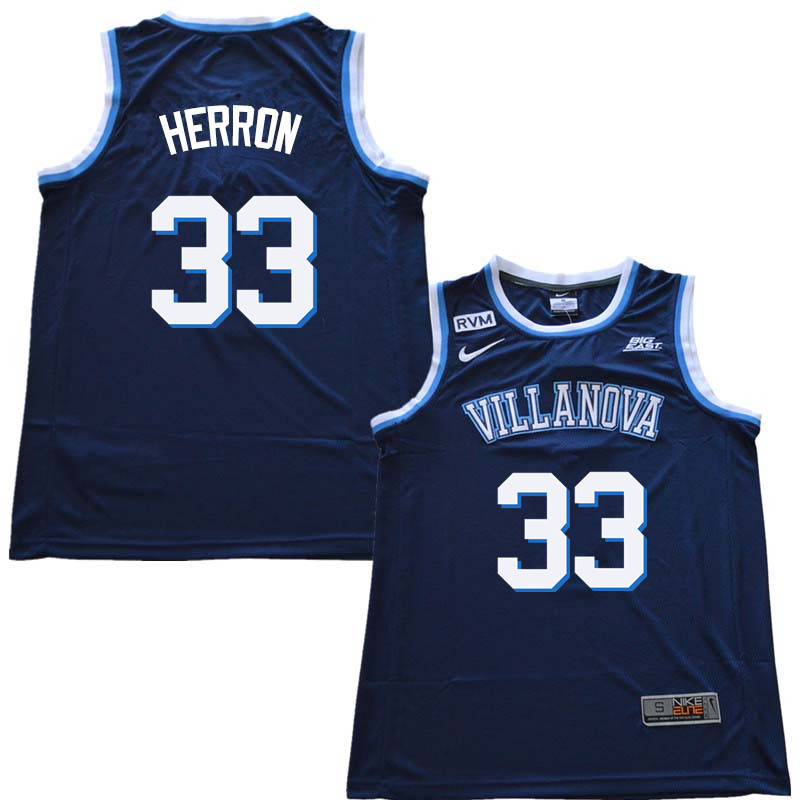 2018 Men #33 Keith Herron Willanova Wildcats College Basketball Jerseys Sale-Navy